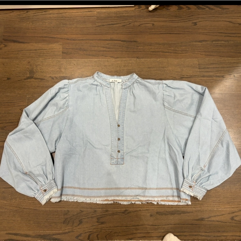 Light Blue Denim Blouse, NWOT